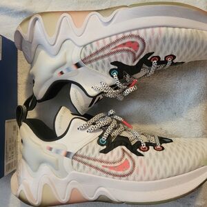 Stylish White and Pink Athletic Sneakers